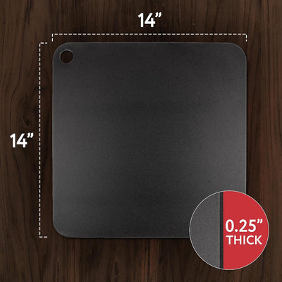 Placa horno pizza acero 14x14pulg negro retención calor
