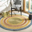 Alfombra redonda yute 7ft azul multicolor bohemio sala