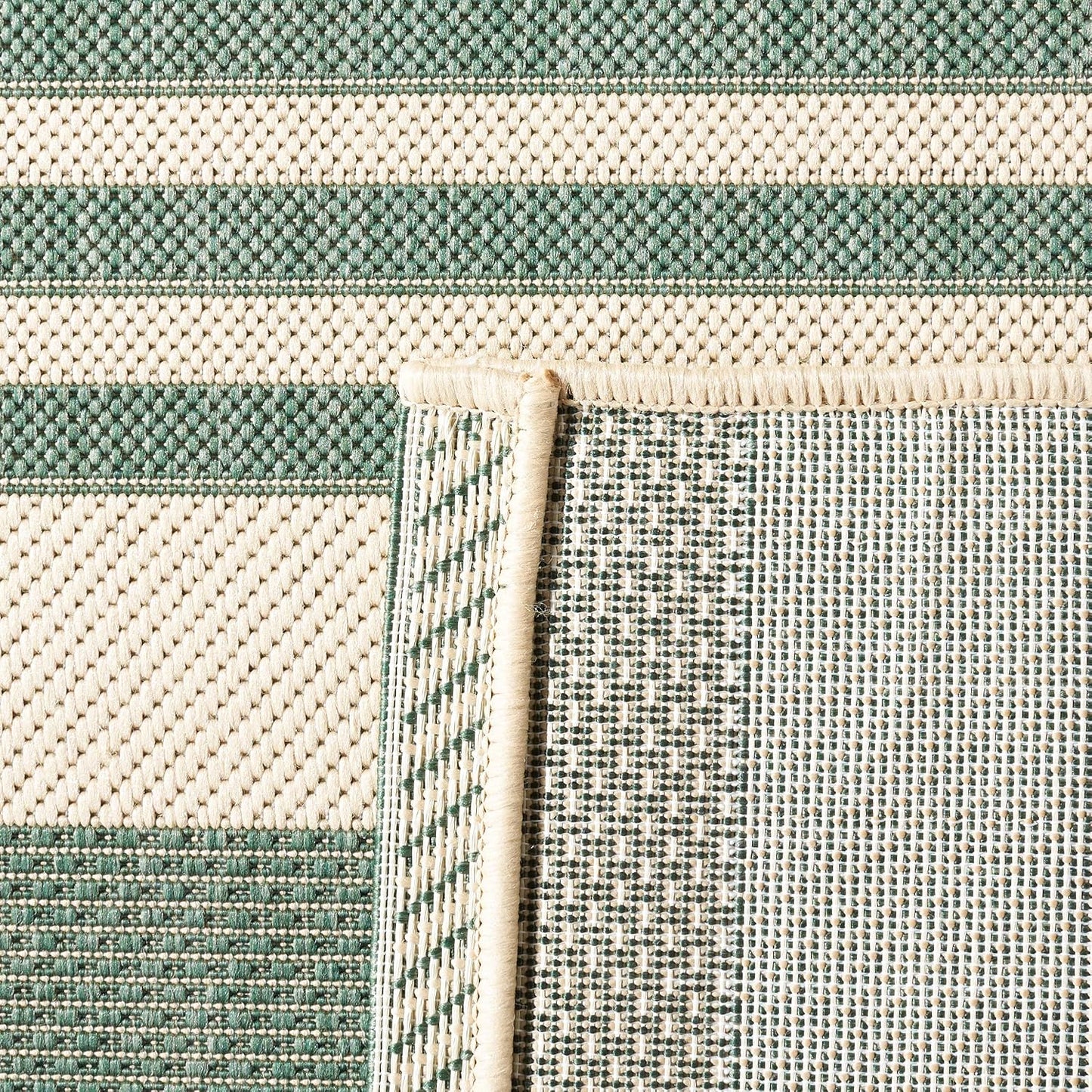 Alfombra exterior lavable 2.3x22ft beige y verde