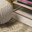 Alfombra redonda Nevis 5ft hojas palmera marrón beige