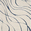 Alfombra decorativa 2'3"x4' crema y azul no pelusa 1.2"