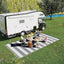 Alfombra portátil plástico rayas 9x18ft impermeable