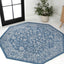 Alfombra octagonal bohemia texturizada 8ft azul marino/gris