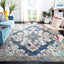 Alfombra área 10x14ft diseño bohemio azul marino y gris