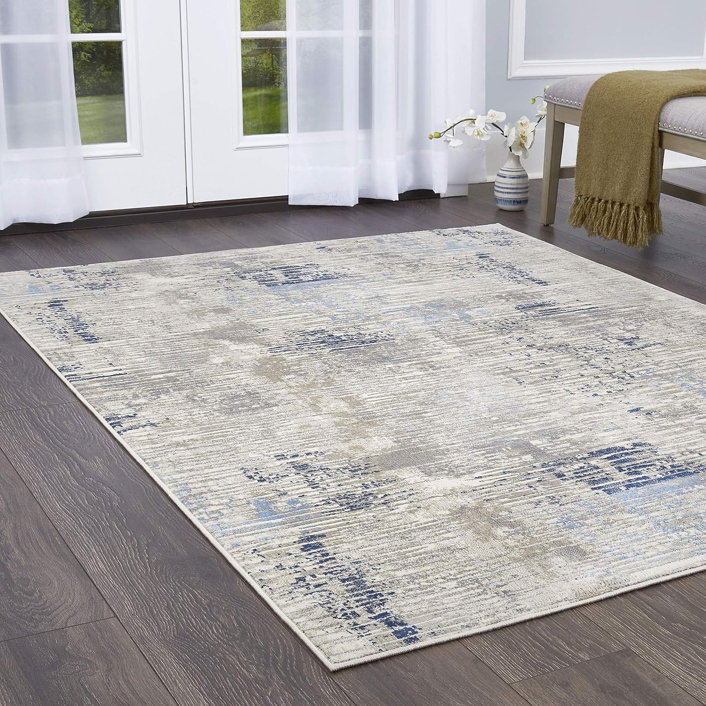 Alfombra área 2x3 gris/azul