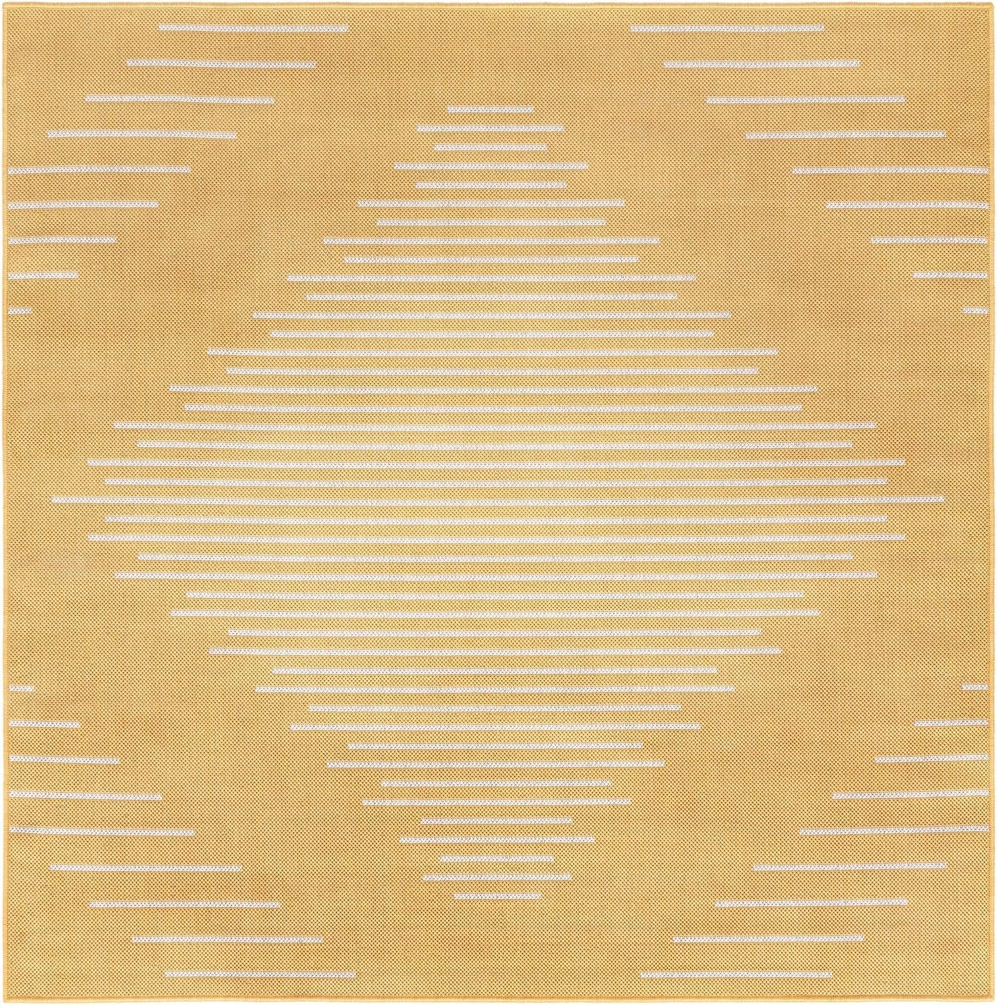 Alfombra exterior cuadrada 5x3ft amarillo/marfil