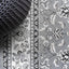Alfombra moderna floral 2x10" gris/crema