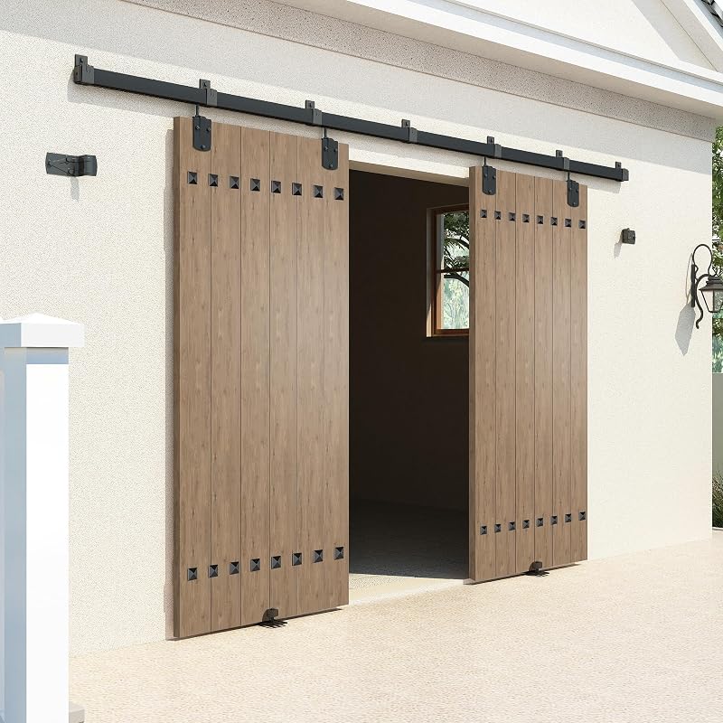 Kit herrajes rieles puerta corrediza granero 24ft negro