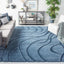 Alfombra área 8x12ft 1.2" grosor azul claro y azul