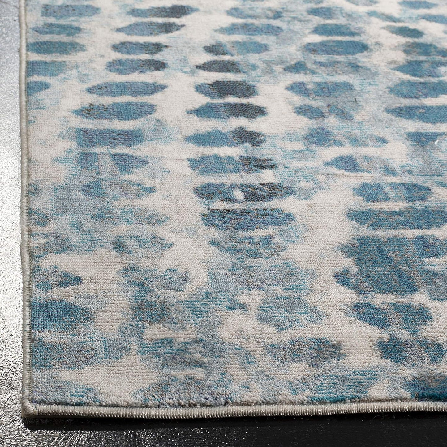 Alfombra pasillo 2x8ft diseño abstracto bohemio crema