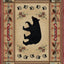 Alfombra rustica roja oso alce 5.3x7.3pies