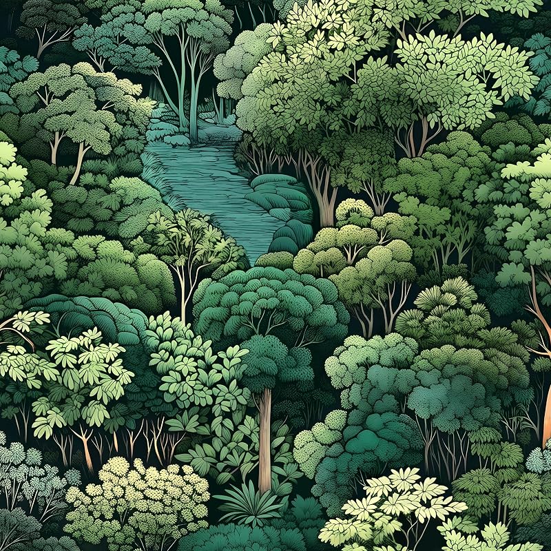 Papel pintado botánico autoadhesivo impermeable 17.5x393.7