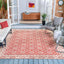 Alfombra cuadrada 7ft rojo crema interiores exteriores
