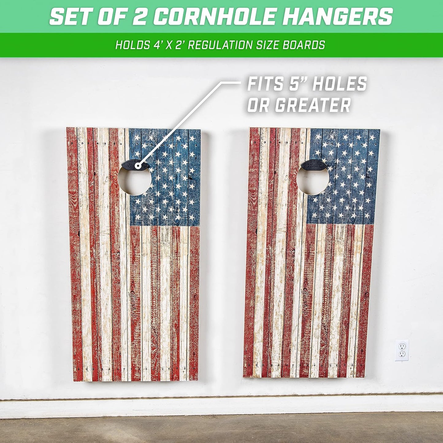 Perchas cornhole pared set 2 incluye bolsa puf