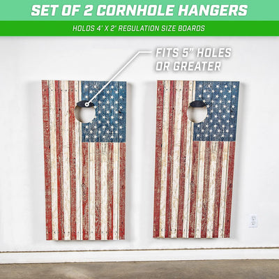 Perchas cornhole pared set 2 incluye bolsa puf