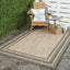 Alfombra exterior lavable 4ft² natural y negro CY8475-37312