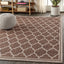 Alfombra marroquí enrejada 4x6 color espresso/taupe para patio