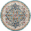 Alfombra boho redonda 3ft gris y azul claro