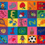 Alfombra educativa para niños 5x8ft antiderrap lavable