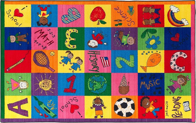 Alfombra educativa para niños 5x8ft antiderrap lavable