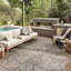 Alfombra redonda interior exterior 7ft8pulg gris pardo
