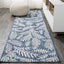 Alfombra Palm Frond 2x8 Azul Marino/Marfil para Patio