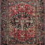 Alfombra persa 8x10ft rojo y multi diseño tradicional