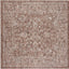 Alfombra lavable Courtyard 4ft cuadrada marrón y marfil