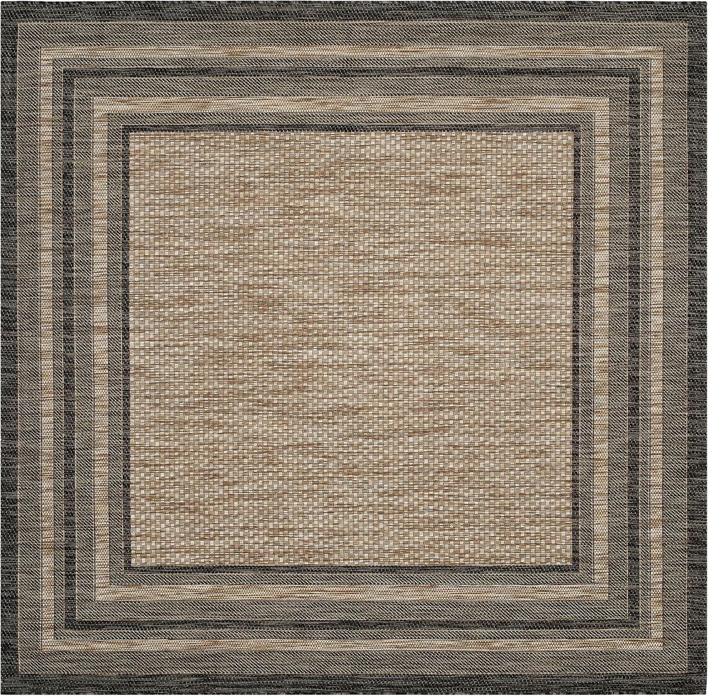 Alfombra lavable exterior 1.6x1.6m color natural y negro