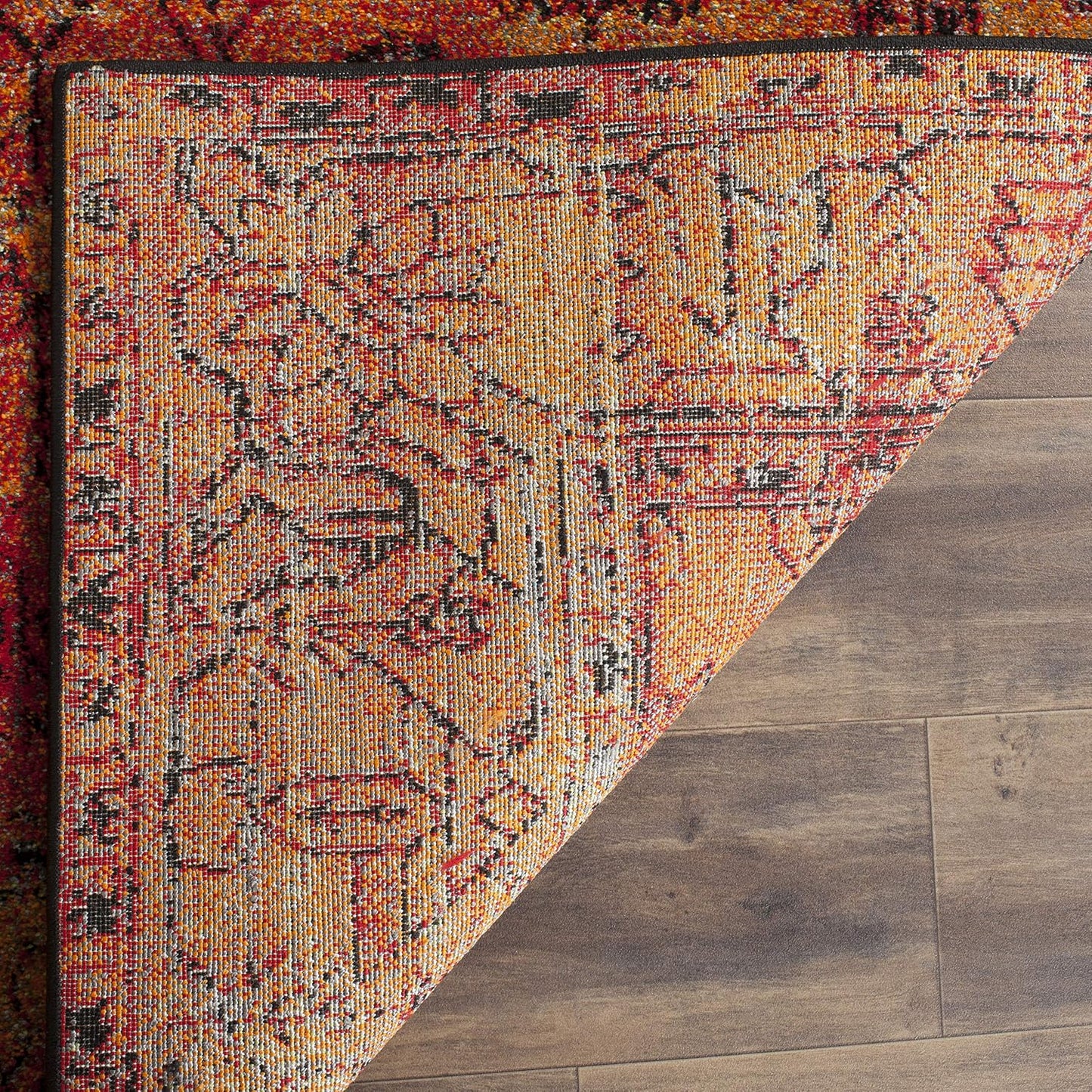 Alfombra acento 2.3x4ft naranja diseño persa sin pelusas