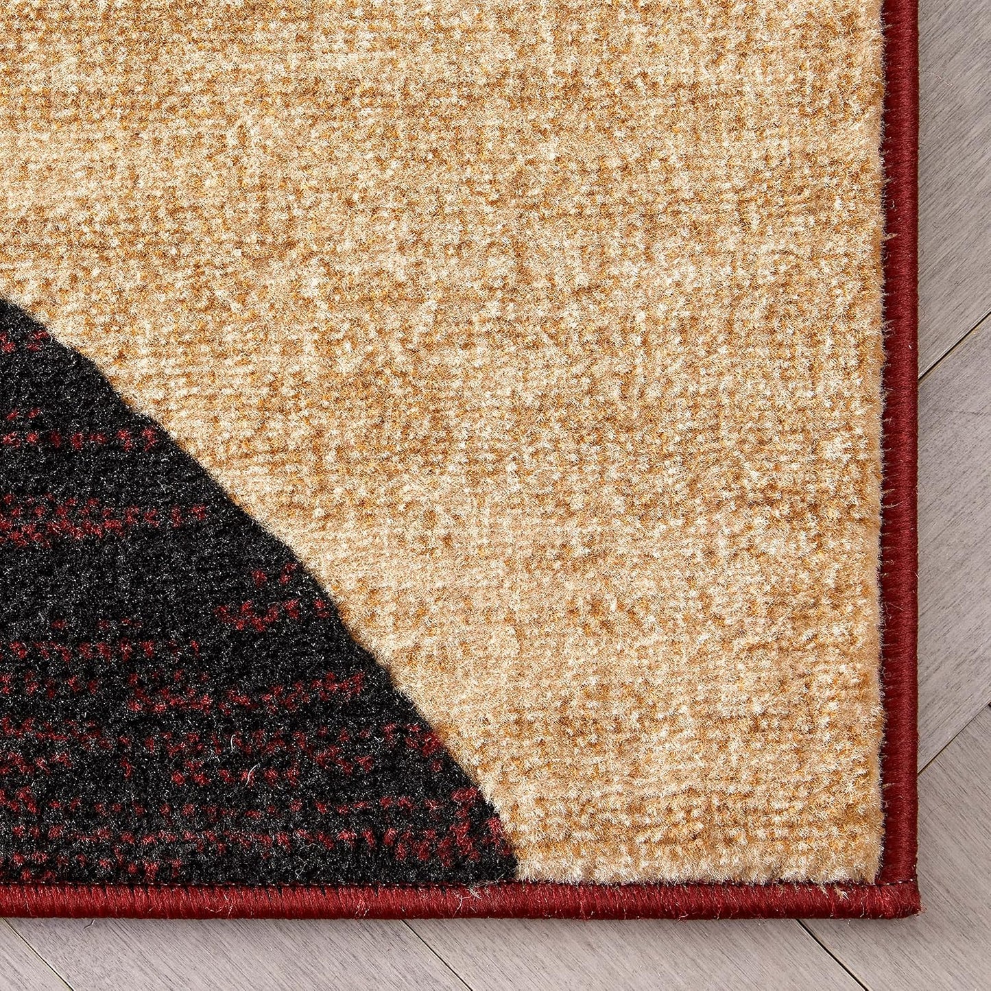 Alfombra geométrica moderna roja 5'3x7'3