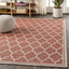 Alfombra marroquí enrejada 8x10ft rojo/beige texturizado
