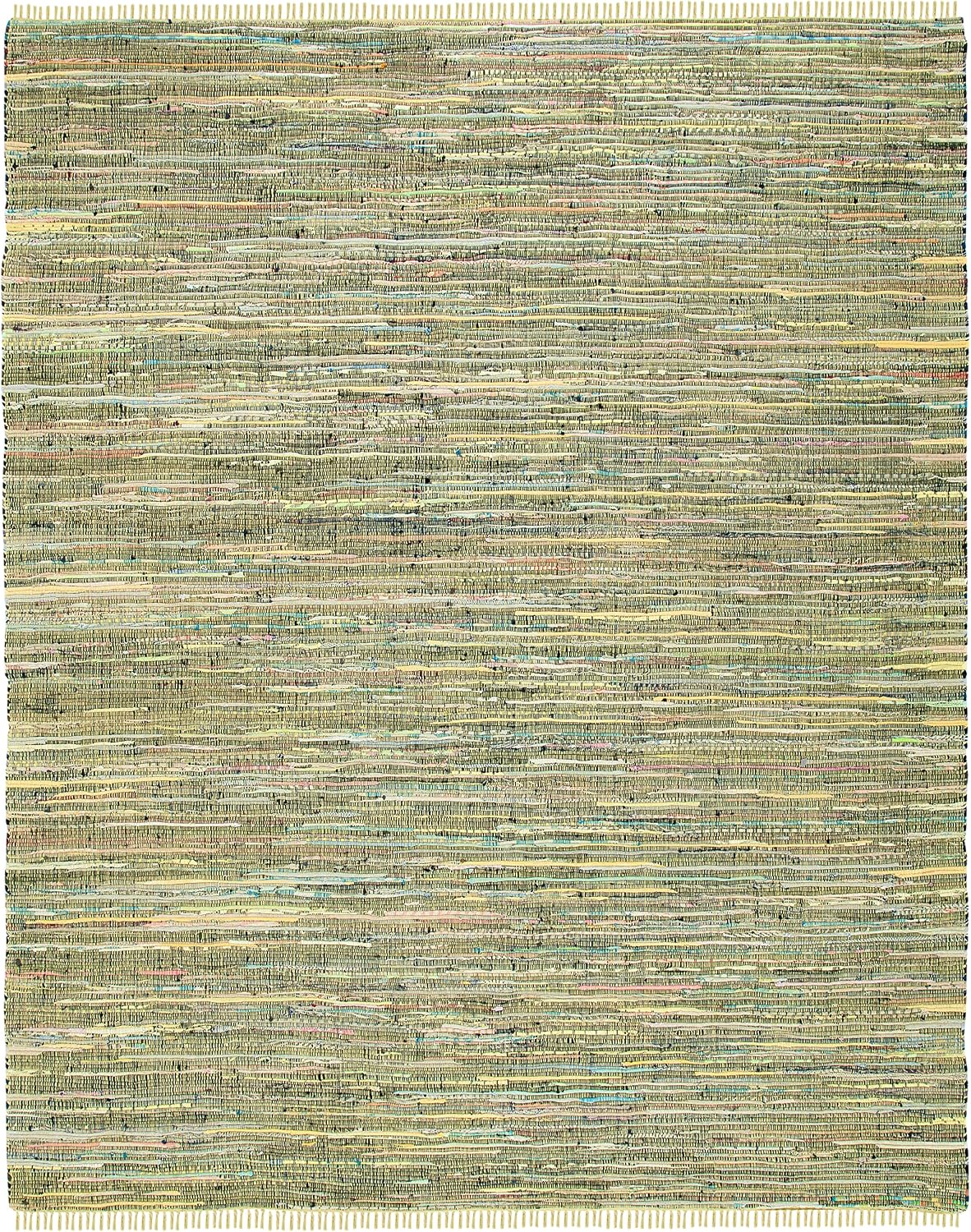 Alfombra algodón tejida a mano color azul y multi