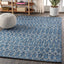 Alfombra área marroquí geométrica 5x8ft azul marino/gris